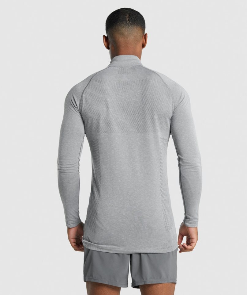 Men's Gymshark Vital Light 1/4 Zip Sweatshirts Light Grey | CA N18705